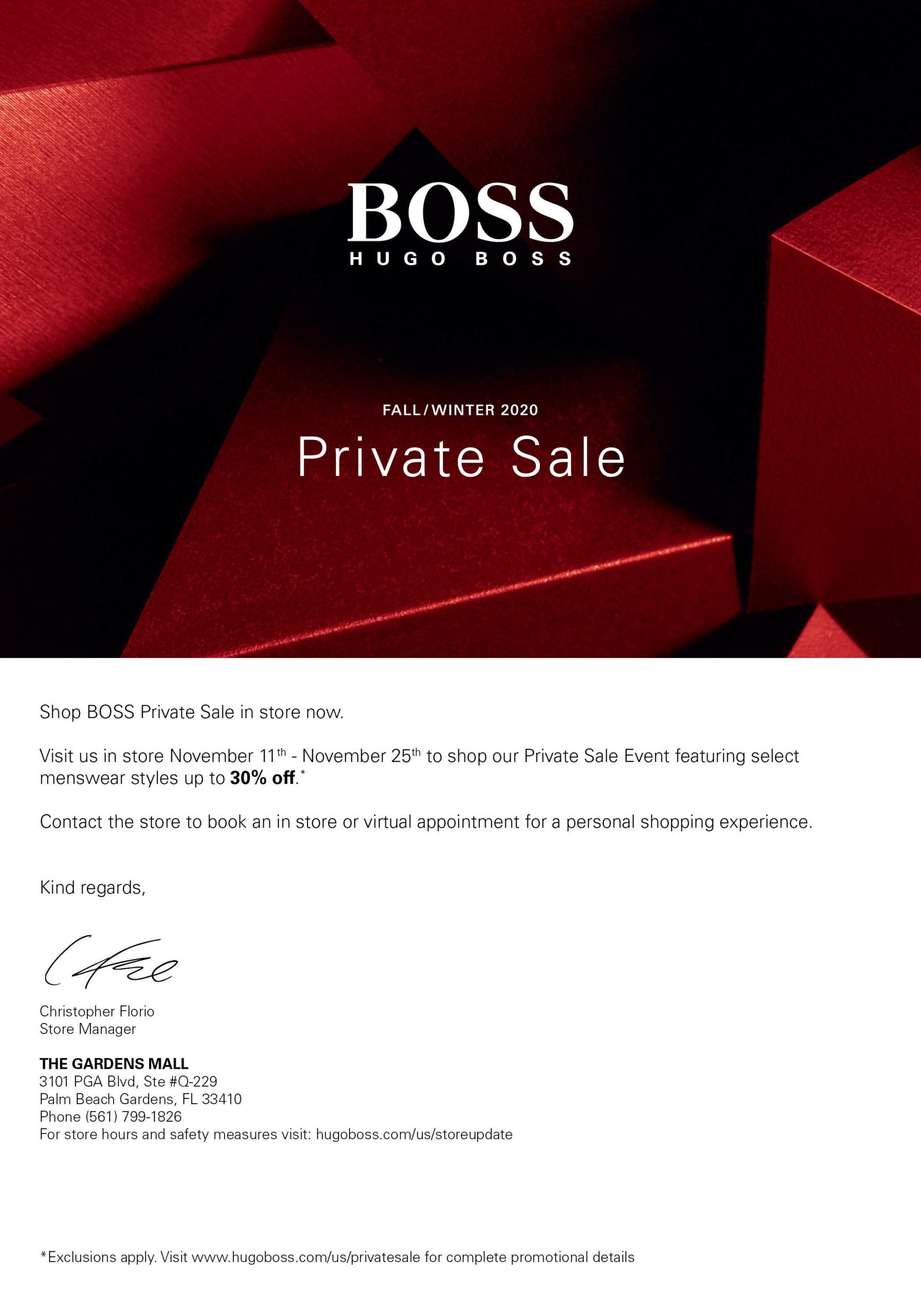 boss private sale